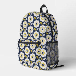Vintage Geometric Flower Pattern Printed Backpack