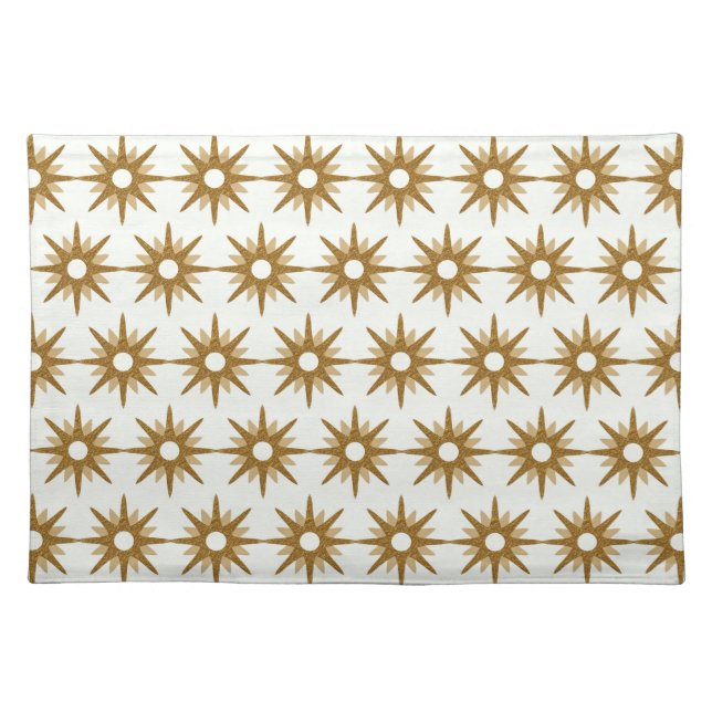 Vintage Geometric Gold Starbursts Placemat (Front)