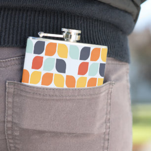 Vintage Geometric Pattern Hip Flask