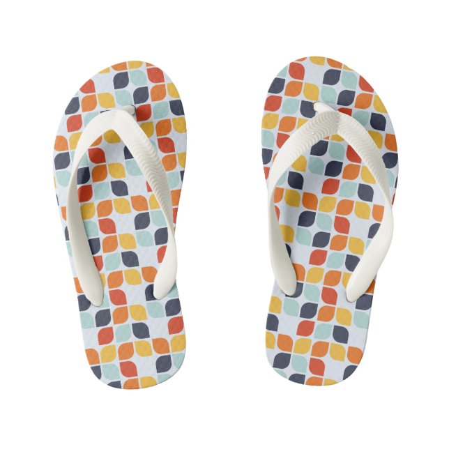 Vintage Geometric Pattern Kid's Jandals (Footbed)