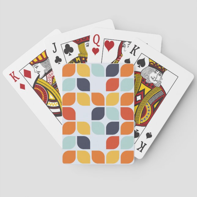 Vintage Geometric Pattern Playing Cards (Back)