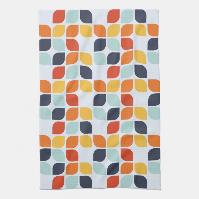 Vintage Geometric Pattern Tea Towel (Vertical)