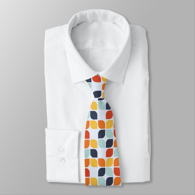 Vintage Geometric Pattern Tie (Tied)