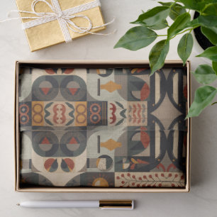 vintage Geometric Quilt Block Art Pattern  Tissue Paper
