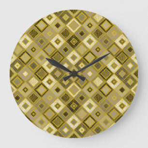 Vintage geometric rhombus, seamless pattern. large clock