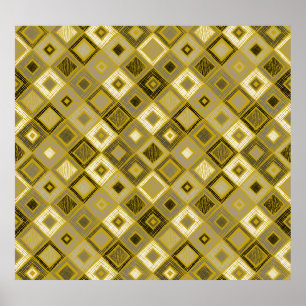 Vintage geometric rhombus, seamless pattern. poster