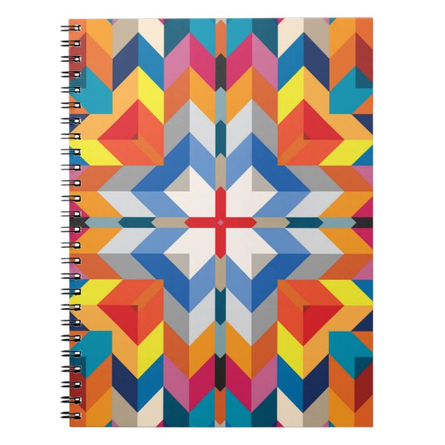 Vintage Geometric: Scandinavian Colour Blocks Notebook (Front)