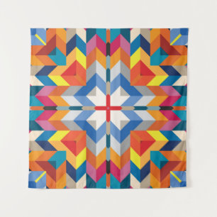 Vintage Geometric: Scandinavian Colour Blocks Tapestry