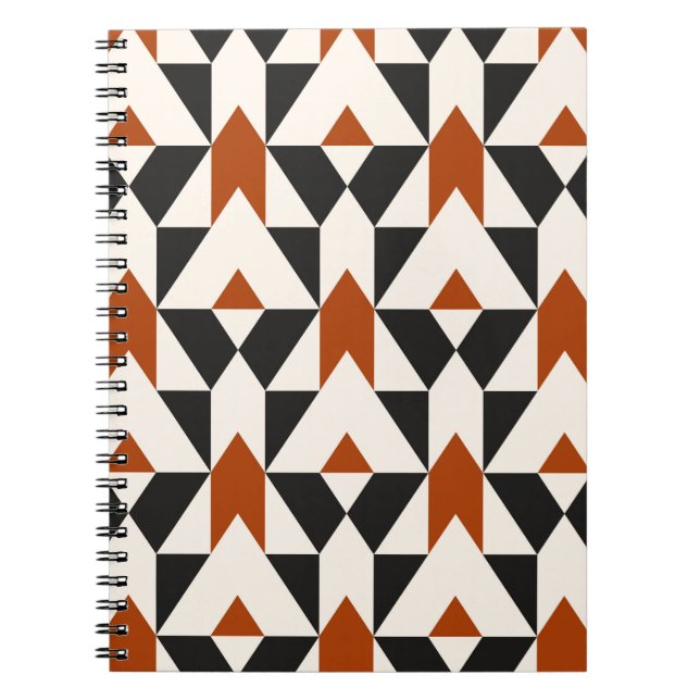 Vintage geometric seamless pattern with lines and  notebook (Front)