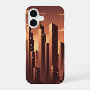 Vintage Geometric Slender City iPhone 16 Case
