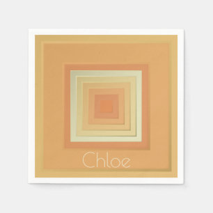 Vintage Geometric Squares (soft yellows & orange) Napkin