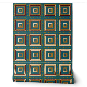 Vintage Geometric Squares Wallpaper