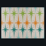 Vintage Geometric Starbursts Glass Cutting Board<br><div class="desc">Vintage. Geometrics. Starbursts. If you love any of those words, this retro Vintage Geometric Starbursts Glass Cutting Board is for you. This mid century modern design features a cream background with rows of turquoise, lime green, orange, and teal starbursts. This mod design pairs beautifully with Strange Little Onion’s Retro Atomic...</div>