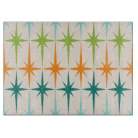 Vintage Geometric Starbursts Glass Cutting Board
