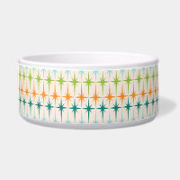 Vintage Geometric Starbursts Pet Bowl