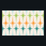 Vintage Geometric Starbursts Stickers<br><div class="desc">Vintage. Geometrics. Starbursts. If you love any of those words, these retro Vintage Geometric Starbursts Stickers are for you. This mid century modern design features a cream background with rows of turquoise, lime green, orange, and teal starbursts. This mod design pairs beautifully with Strange Little Onion’s Retro Atomic Mobile Pattern...</div>