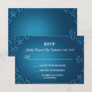 Vintage Geometric Teal Turquoise Party RSVP Card