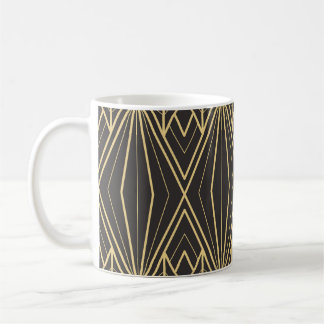 Vintage Geometric Tiles Golden Pattern Coffee Mug