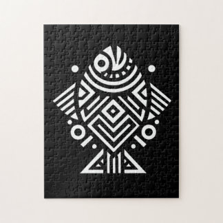 Vintage Geometric Tribal art Jigsaw Puzzle