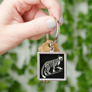 Vintage Geometric Tribal art Key Ring