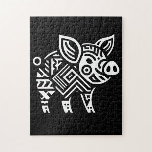 Vintage Geometric Tribal artVintage Geometric Trib Jigsaw Puzzle