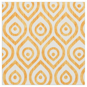 Vintage geometric yellow ogee pattern fabric