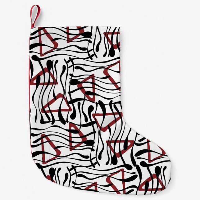 Vintage geometrical pattern design art small christmas stocking (Front)