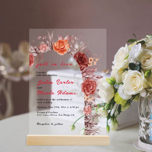 Vintage Geometry Intricate Classical Motif Wedding Acrylic Invitations