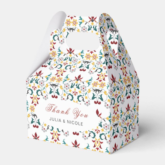 Vintage Geometry Intricate Classical Motif Wedding Favour Box (Front Side)