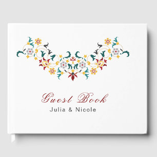 Vintage Geometry Intricate Classical Motif Wedding Guest Book