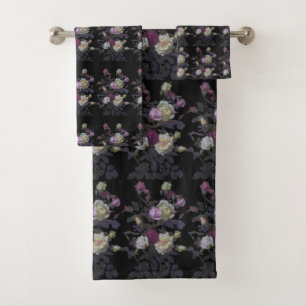 Vintage George Lambdin Still Life with Roses Bath Towel Set