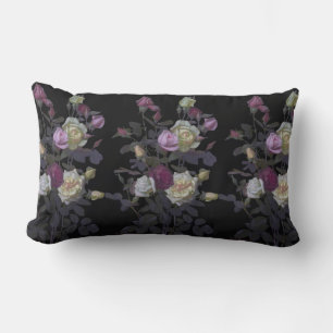 Vintage George Lambdin Still Life with Roses Lumbar Cushion