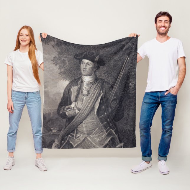Vintage George Washington Portrait Fleece Blanket (In Situ)