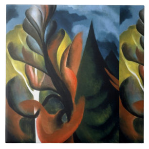 Vintage Georgia O'Keefe 1922 Maple and Cedar Tile