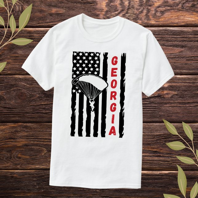 Vintage Georgia Paragliding Skydiving Parachuting T-Shirt (Creator Uploaded)