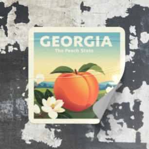 Vintage Georgia Square Sticker