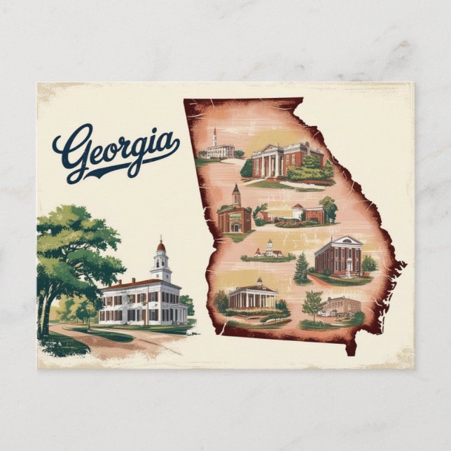 Vintage Georgia, USA Postcard (Front)