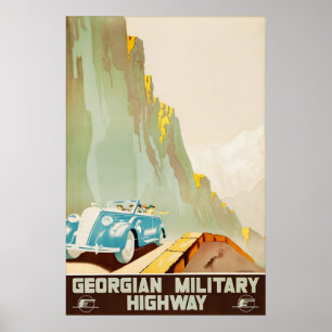 Vintage Georgian Military Highway Travel Poster
