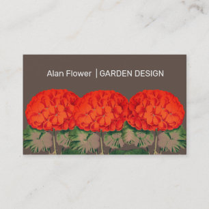 Vintage Geranium Trio - bold floral Business Card