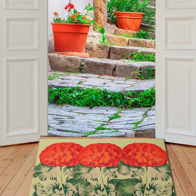 Vintage Geranium Trio  - bold floral Doormat (Creator Uploaded)