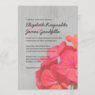 Vintage Geranium Wedding Invitations