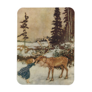 Vintage Gerda and the Reindeer by Edmund Dulac Magnet
