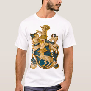 Vintage German Blue and Gold Aries Coat of Arms T-Shirt