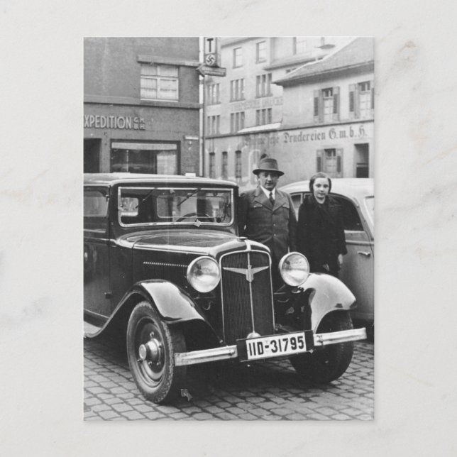 Vintage German Car Postcard (Front)