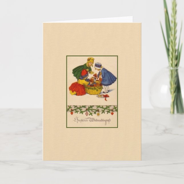 Vintage German Christmas Greeting Card (Front)