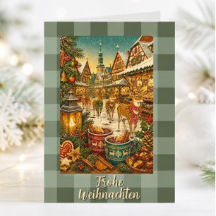 Vintage German Christmas Market Card
