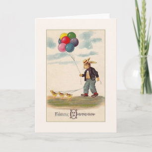 Vintage German Easter Card.  Fröhliche Ostern! Holiday Card