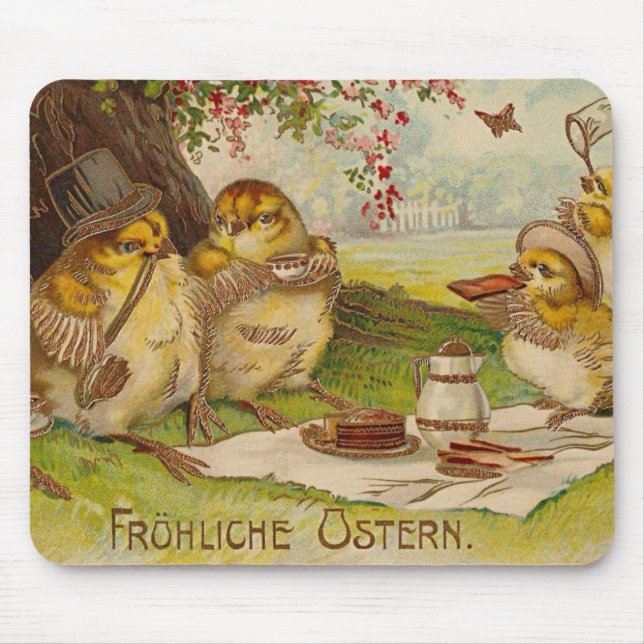 Vintage German Easter Card Mouse Pad (Front)