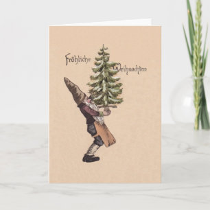 Vintage German Gnome Christmas Card