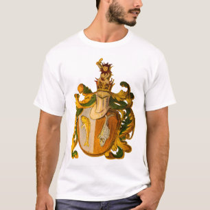 Vintage German Green and Gold Pisces Coat of Arms T-Shirt